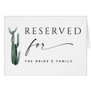 Pancarte réservée Cactus Aquarelle   Mariage Bohèm
