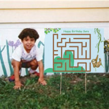 Sloth et feuilles, maze puzzle panneaux d'annivers