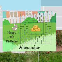 Symbole d'anniversaire de lapin et de foin Mazard
