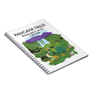 Pancava Falls Špindlerův Mlýn, Tschechien Reisepos Notizblock