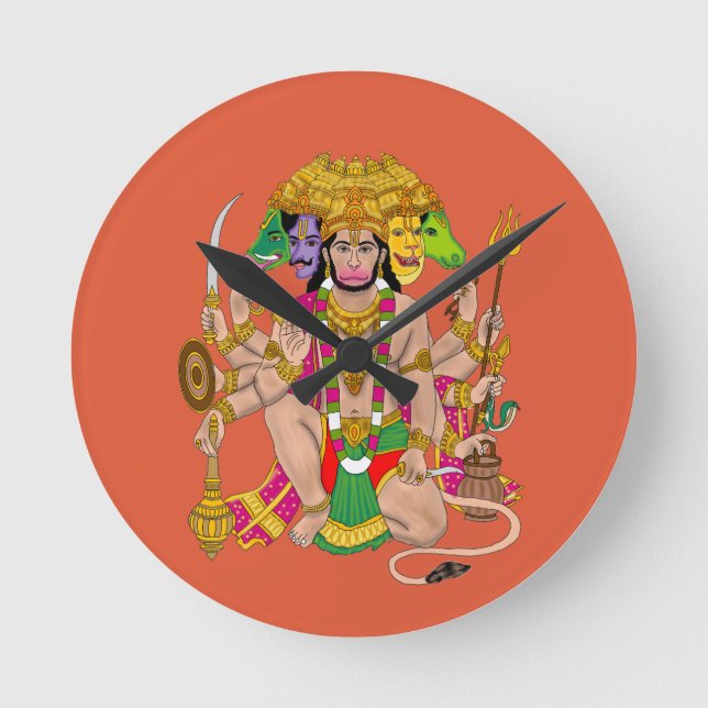 Panchmukhi Hanuman Wanduhr  (Vorderseite)