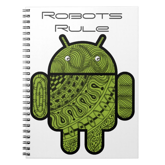 Pancho Doodle Character for the Android™ robot Notizblock (Vorderseite)