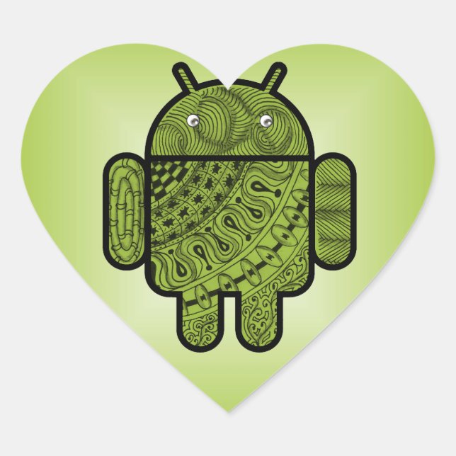 Pancho Doodle für Android™ Herz-Aufkleber (Vorderseite)