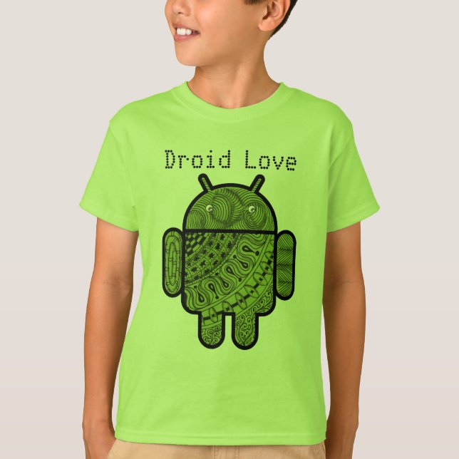 Pancho Doodle-Zeichen für Android™-Roboter T-Shirt (Vorderseite)