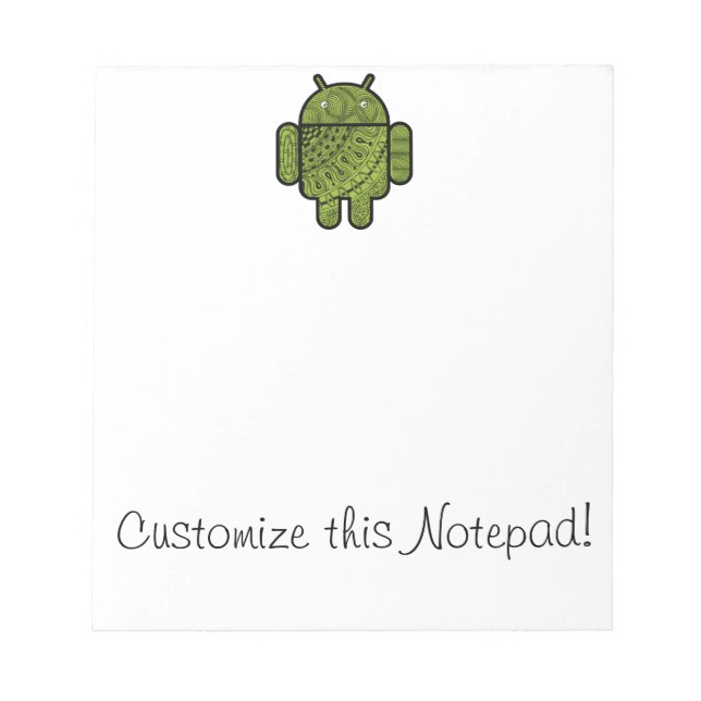 Pancho Doodle-Zeichen für den Android™-Roboter Notizblock (Vorderseite)