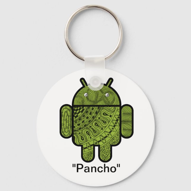 Pancho Doodle-Zeichen für den Android™-Roboter Schlüsselanhänger (Vorderseite)