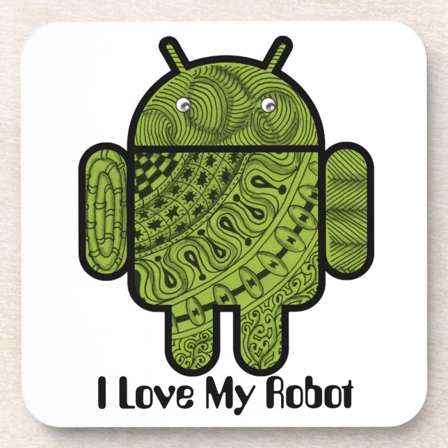 Pancho Doodle-Zeichen für den Android™-Roboter Untersetzer (Vorderseite)