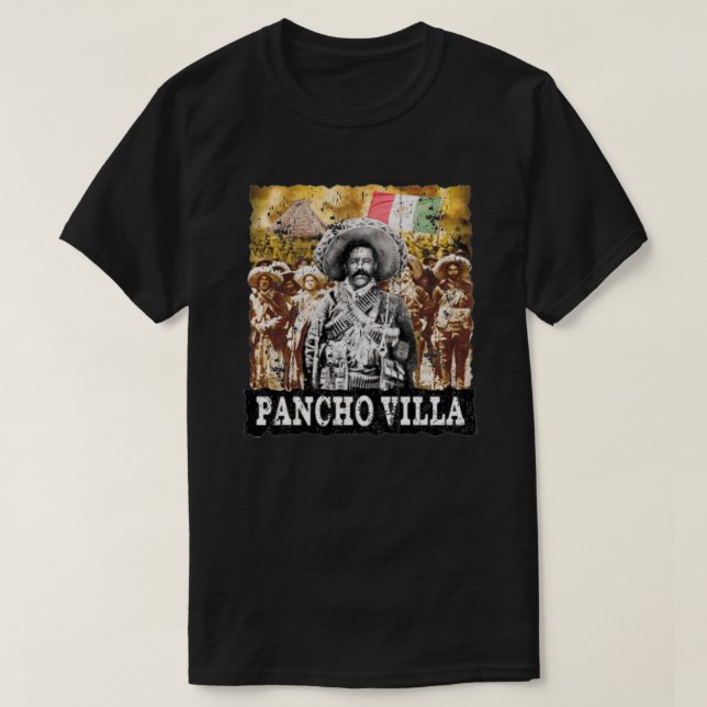 Pancho Villa Coole Mode Vintage Revolution T-Shirt (Design vorne)