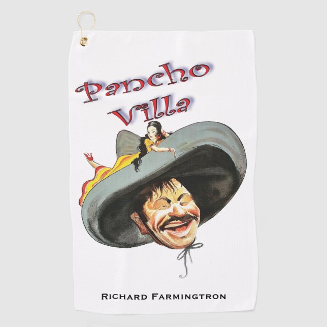 Pancho Villa 🔥 mexikanischer Held General Golfhandtuch (Vorderseite)