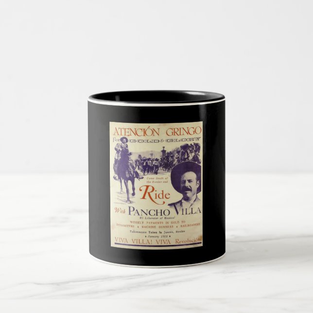 Pancho Villa 🔥 mexikanischer Held General Zweifarbige Tasse (Mittel)