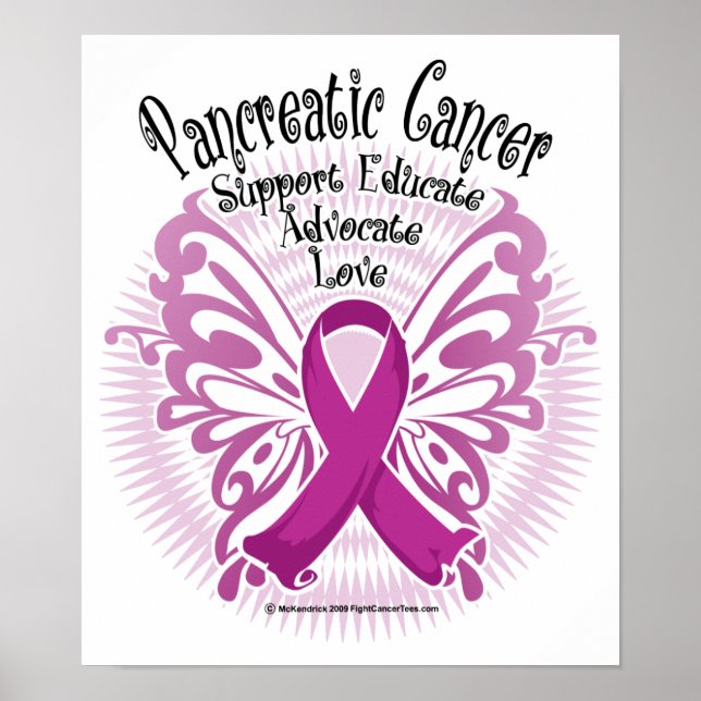 Pancreatic Cancer Butterfly 3 Poster (Vorne)