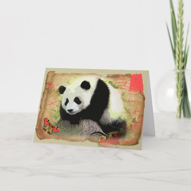 Panda 5 - Grußkarte Karte (Vorderseite)