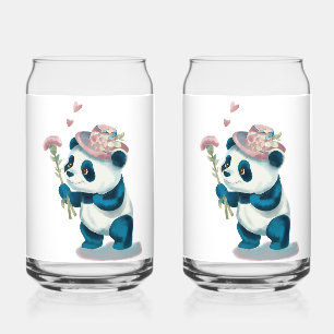 Panda à fleurs de verre soda