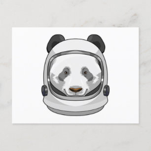 Panda als Astronaut mit Helm Postkarte