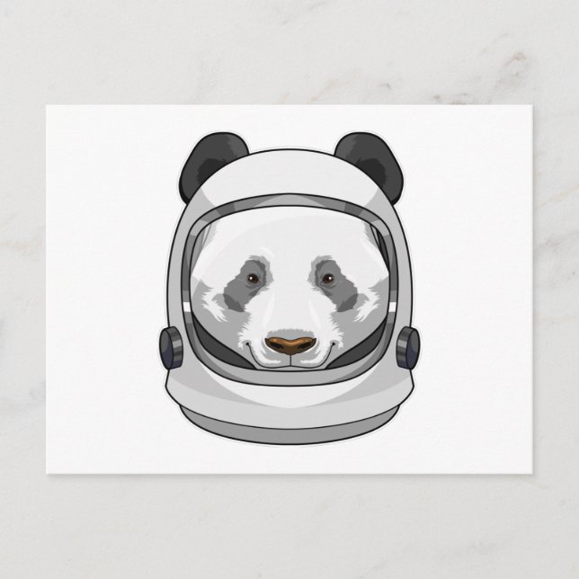 Panda als Astronaut mit Helm Postkarte (Vorderseite)