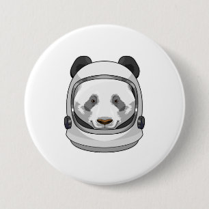 Panda als Astronaut mit Helmet Button