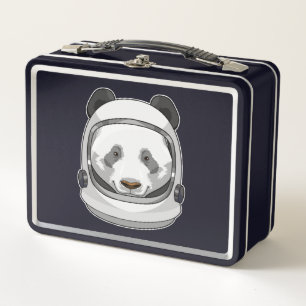 Panda als Astronaut mit Helmet Metall Brotdose