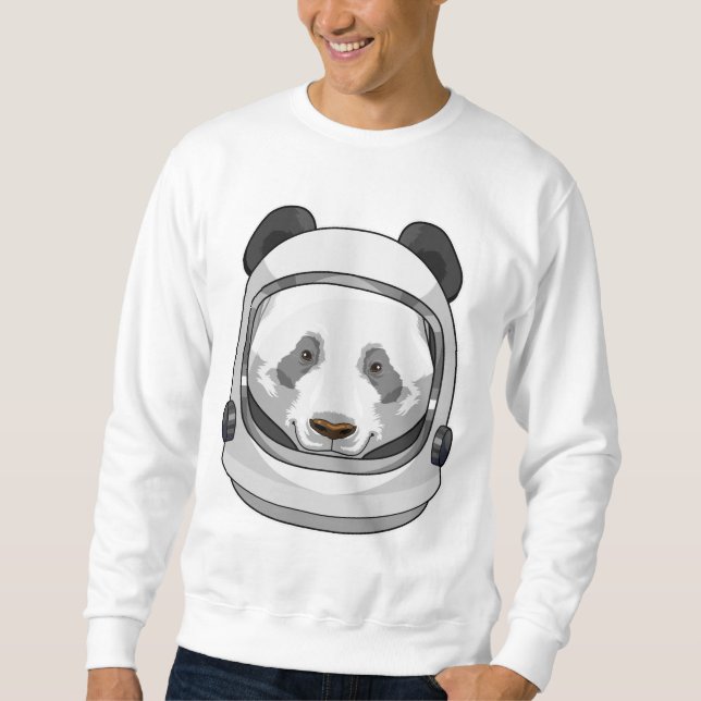 Panda als Astronaut mit Helmet Sweatshirt (Vorderseite)