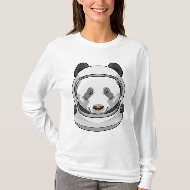 Panda als Astronaut mit Helmet T-Shirt (Vorderseite)