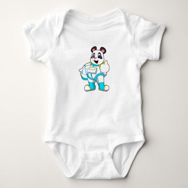 Panda als Astronaut mit Kostüm Baby Strampler (Vorderseite)