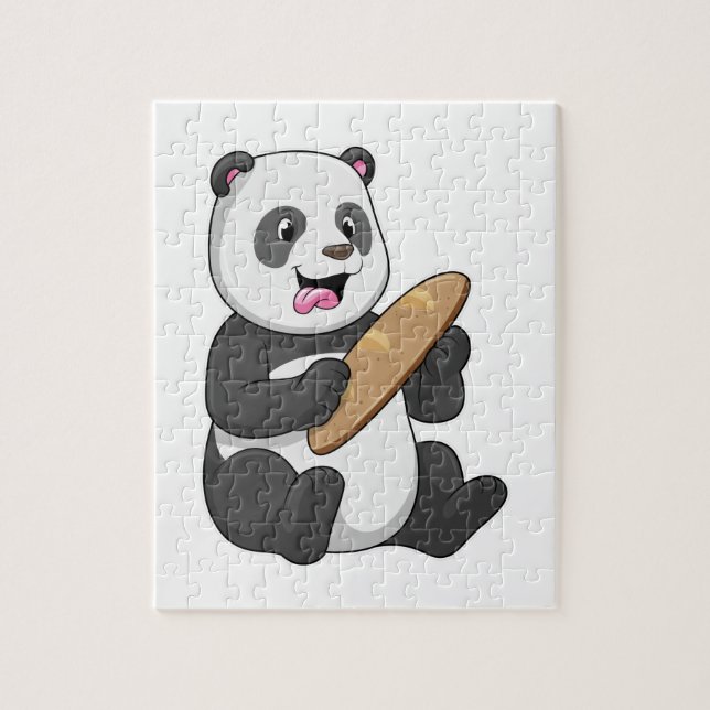 Panda als Baker mit Brot (Vertikal)