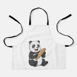 Panda als Baker mit Brot Schürze