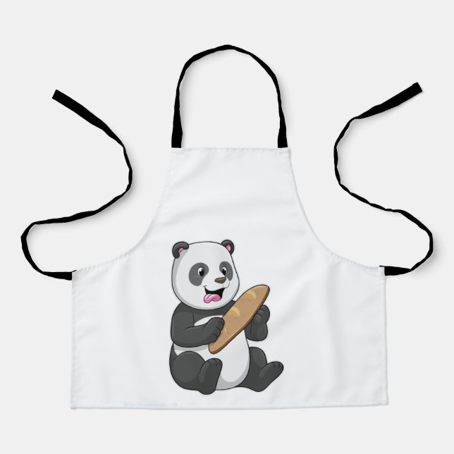 Panda als Baker mit Brot Schürze (Vorderseite)
