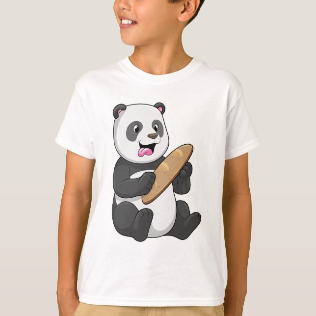 Panda als Baker mit Brot T-Shirt (Vorderseite)
