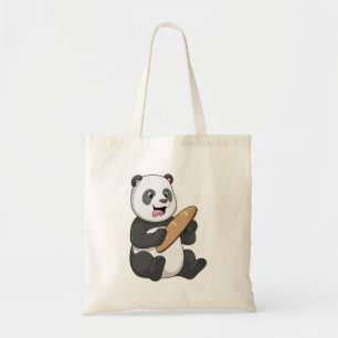 Panda als Baker mit Brot Tragetasche