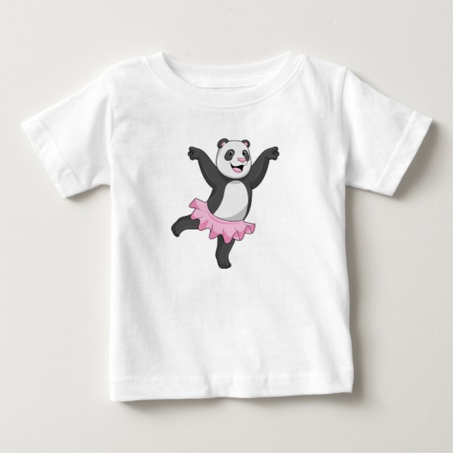 Panda als Ballerina im Ballett Baby T-shirt (Vorderseite)