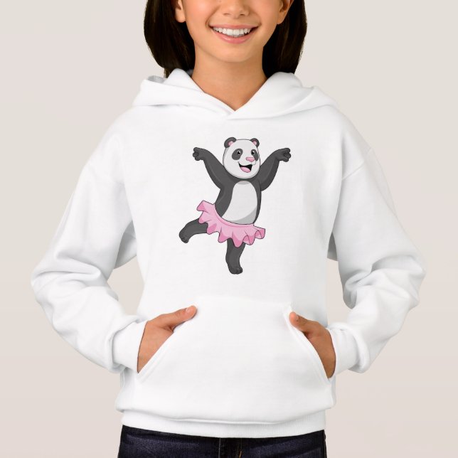 Panda als Ballerina im Ballett Hoodie (Vorderseite)