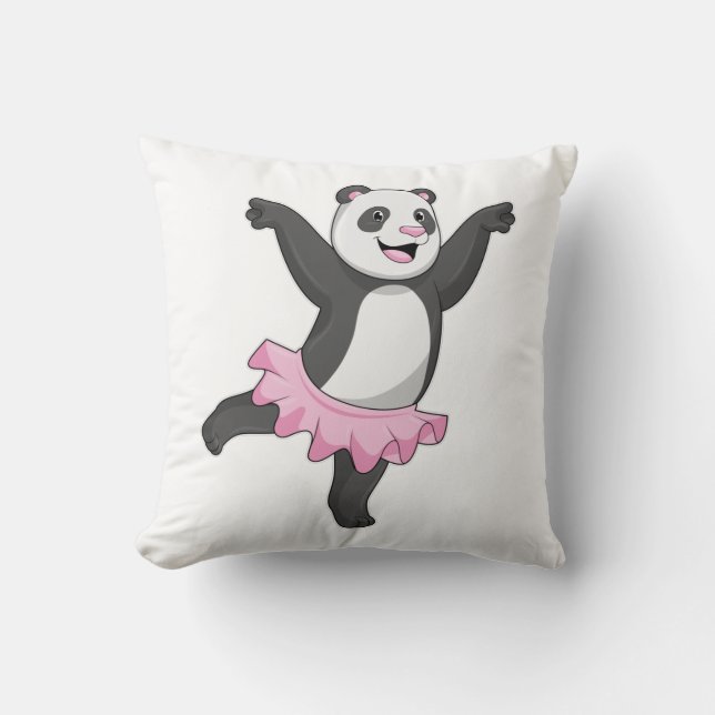 Panda als Ballerina im Ballett Kissen (Vorderseite)
