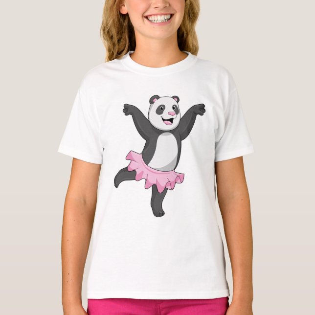 Panda als Ballerina im Ballett T-Shirt (Vorderseite)