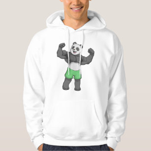 Panda als Bodybuilder an der Bodybuilding Hoodie