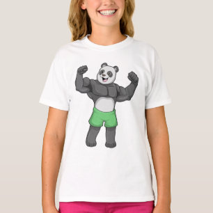 Panda als Bodybuilder an der Bodybuilding T-Shirt