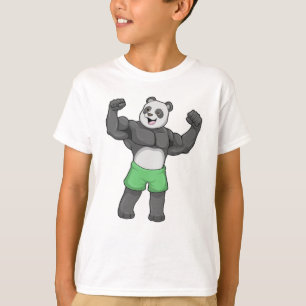 Panda als Bodybuilder an der Bodybuilding T-Shirt