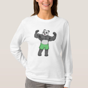 Panda als Bodybuilder an der Bodybuilding T-Shirt