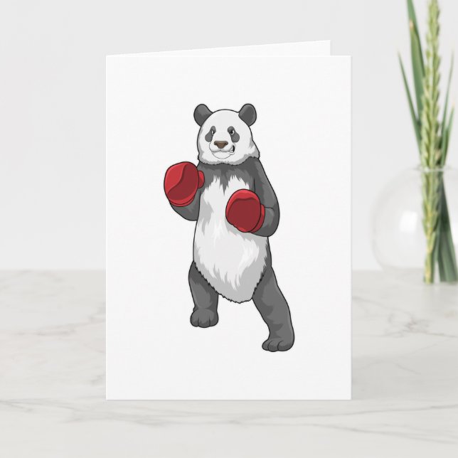 Panda als Boxer mit Boxhandschuhen Karte (Vorderseite)