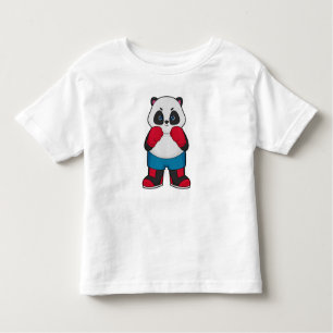 Panda als Boxer mit Boxhandschuhen Kleinkind T-shirt