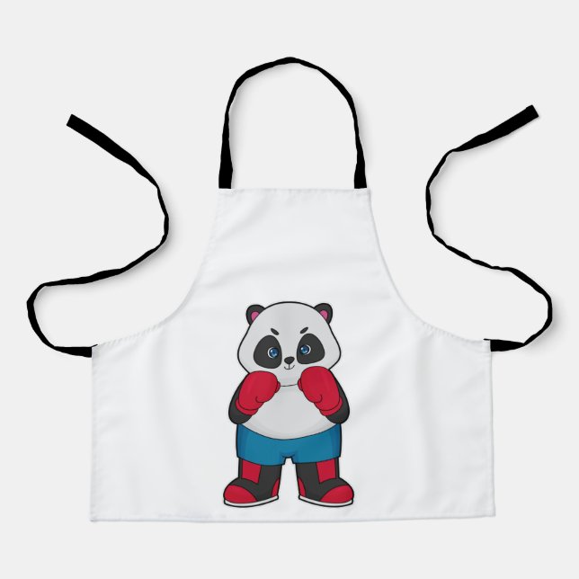 Panda als Boxer mit Boxhandschuhen Schürze (Vorderseite)