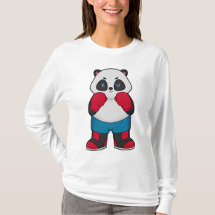 Panda als Boxer mit Boxhandschuhen T-Shirt