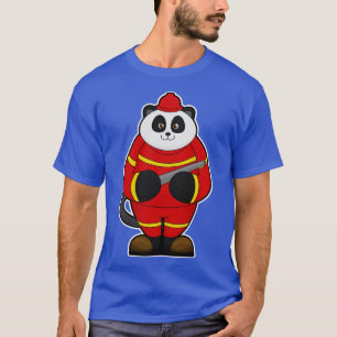 Panda als Feuerwehrmann mit Schlauch T-Shirt