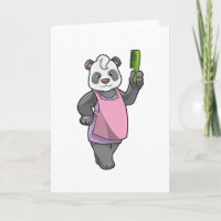 Panda als Friseur mit Kamm