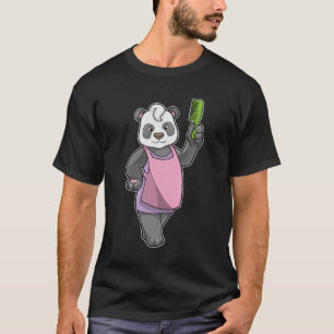 Panda als Friseur mit Kamm T-Shirt