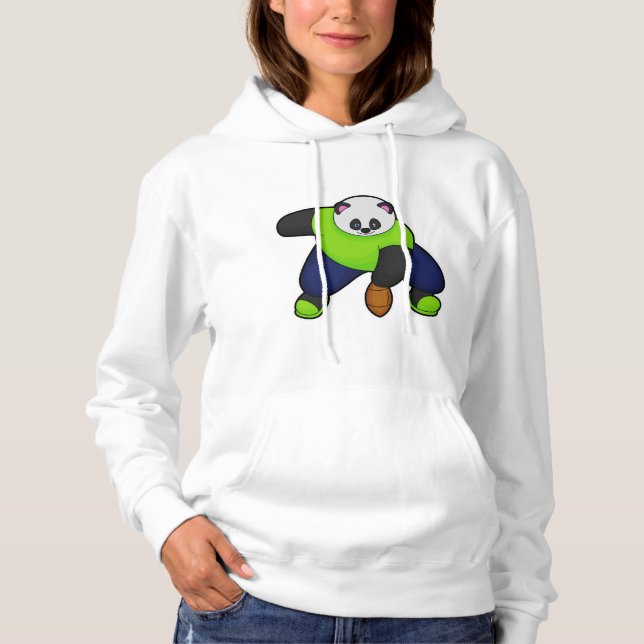 Panda als Fußballspieler mit Fußball Hoodie (Vorderseite)