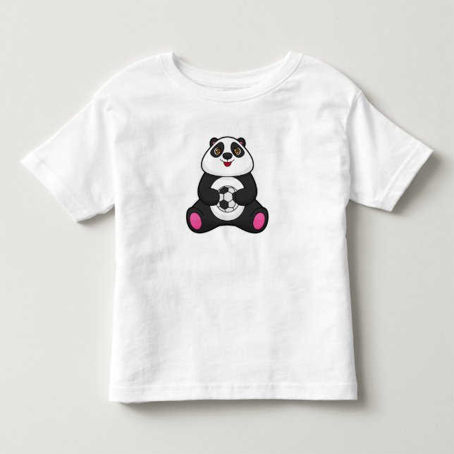 Panda als Fußballspieler mit Fußball Kleinkind T-shirt (Vorderseite)