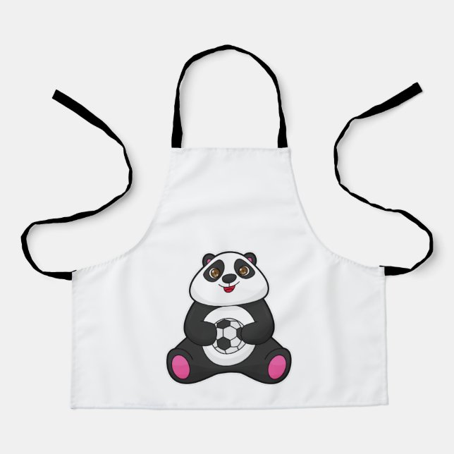Panda als Fußballspieler mit Fußball Schürze (Vorderseite)