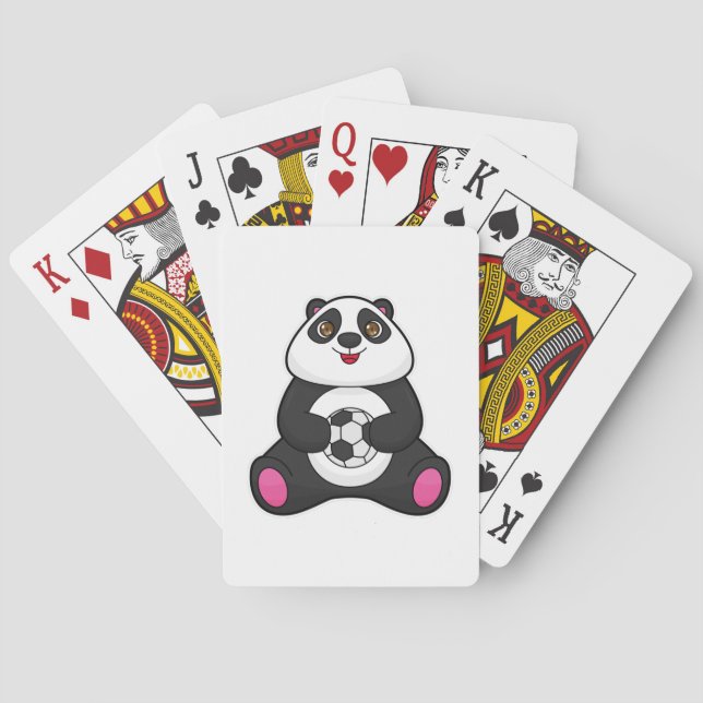 Panda als Fußballspieler mit Fußball Spielkarten (Rückseite)
