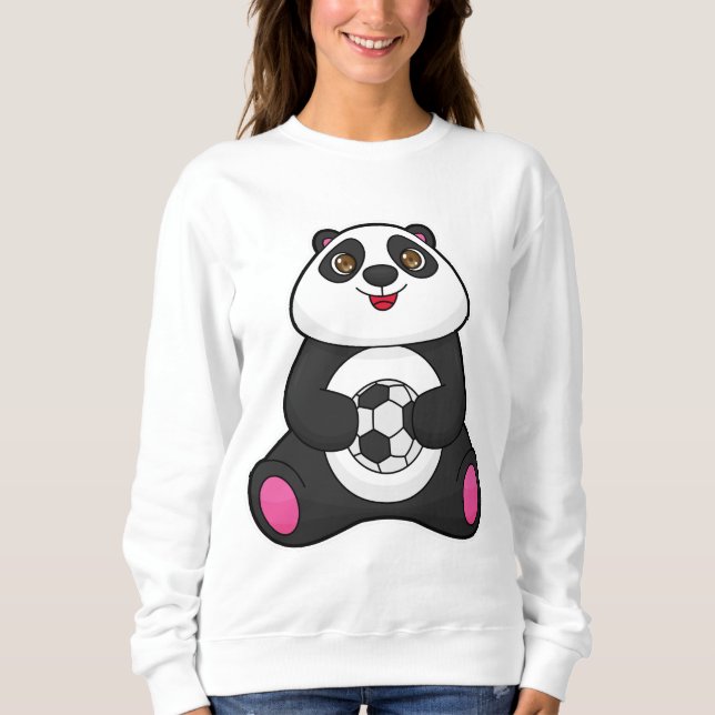 Panda als Fußballspieler mit Fußball Sweatshirt (Vorderseite)
