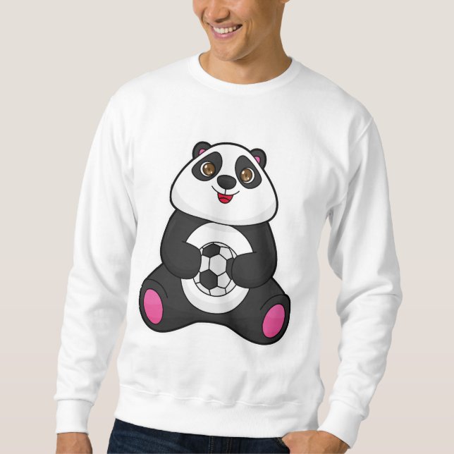 Panda als Fußballspieler mit Fußball Sweatshirt (Vorderseite)